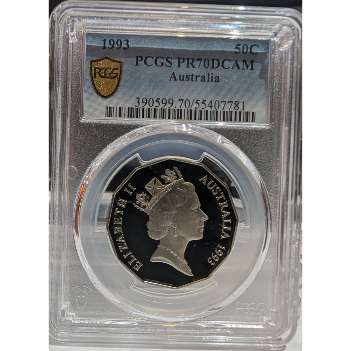 1993 50c Proof Coat of Arms  PR70 PCGS Top Pop #005