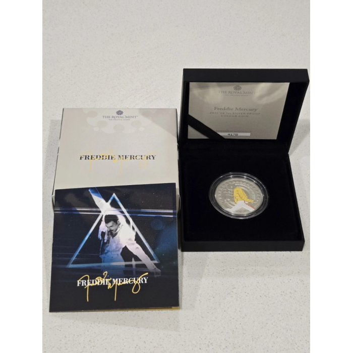 UK Freddie Mercury 1oz silver proof colour coin