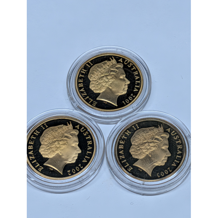 2001, 2002, 2003 $1 Proof Coloured 3 Coin Bundle