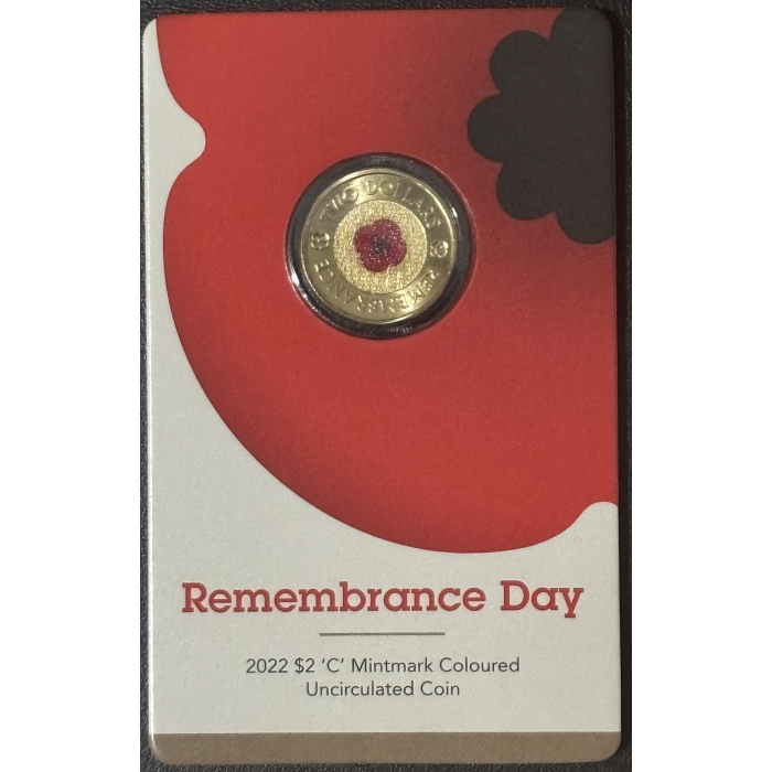 2022 C-MINT RED POPPY $2 COIN WITH CARD
