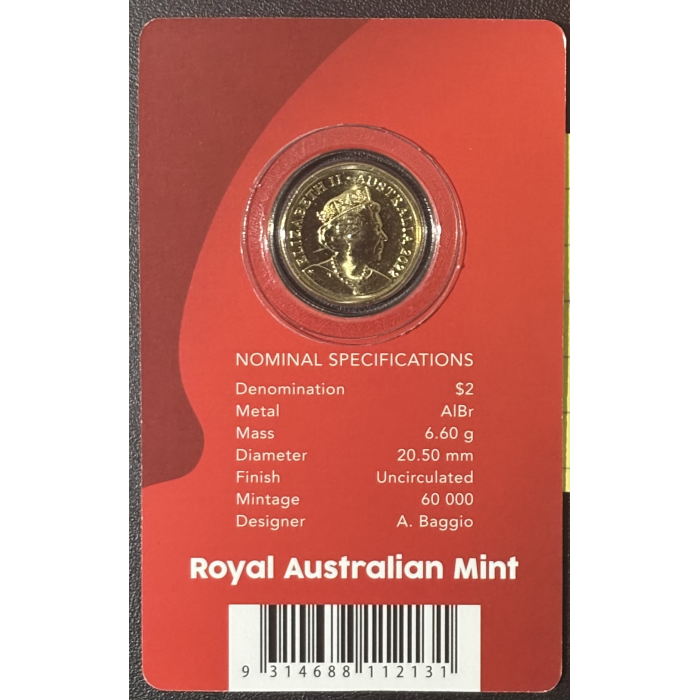 2022 C-MINT RED POPPY $2 COIN WITH CARD