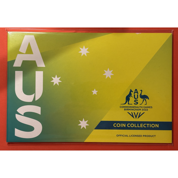 2022 Birmingham Com Games Folder with 7 x UNC Coins