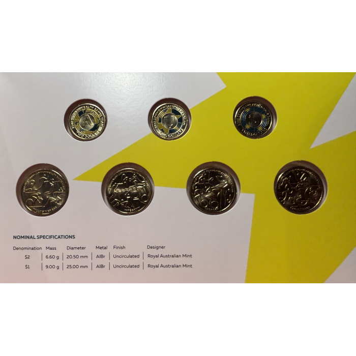 2022 Birmingham Com Games Folder with 7 x UNC Coins