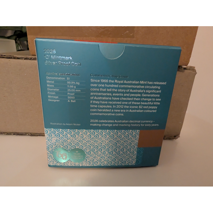 2026 $1 'C' Mintmark 60th Anniversary of Decimal Currency Silver Proof