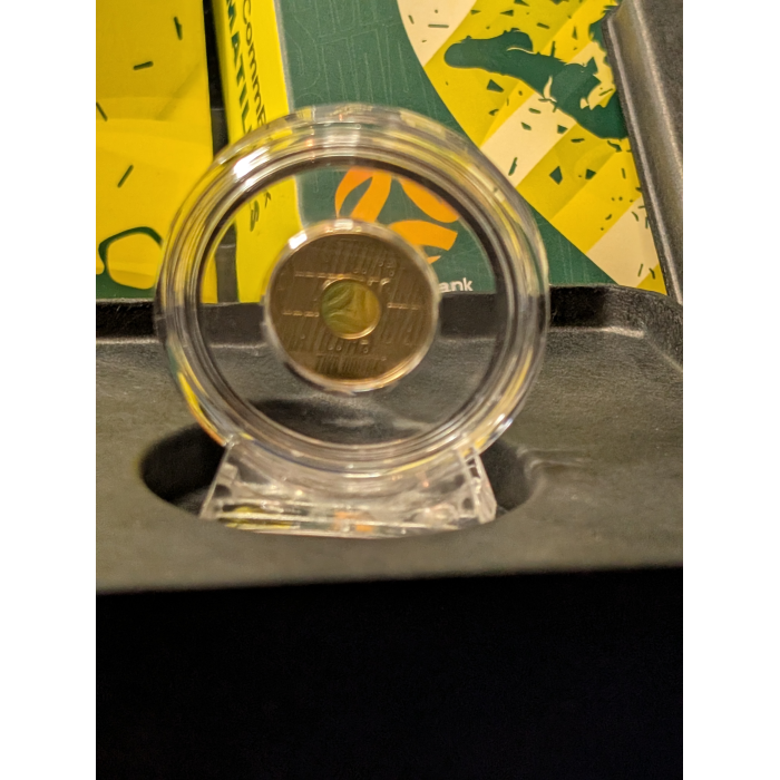 2026 Matilda $2 Coloured Proof Coin and uncirculated coin on card