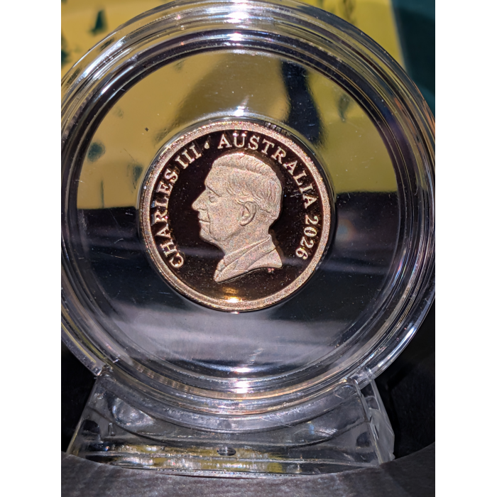 2026 Matilda $2 Coloured Proof Coin and uncirculated coin on card