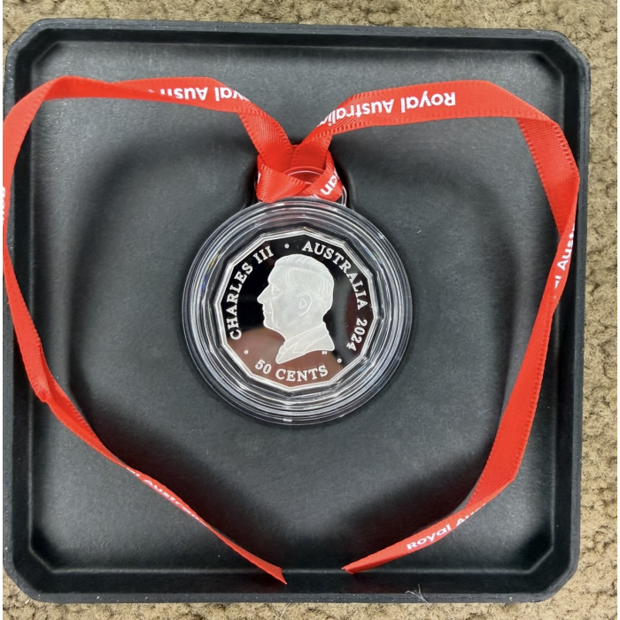 2024 50c Christmas Festive Florals Fine Silver Proof Coin – RAM