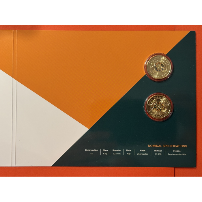 2025 Wallabies and Wallaroos $2  Coloured Uncirculated Set