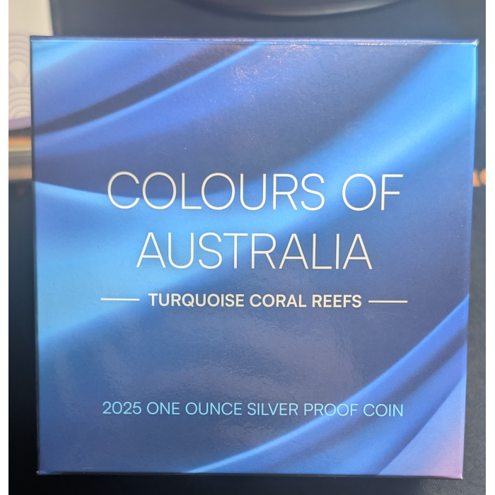 2025 $1 Colours of Australia Turquois Coral Reefs 1oz Coloured Silver Proof Coin