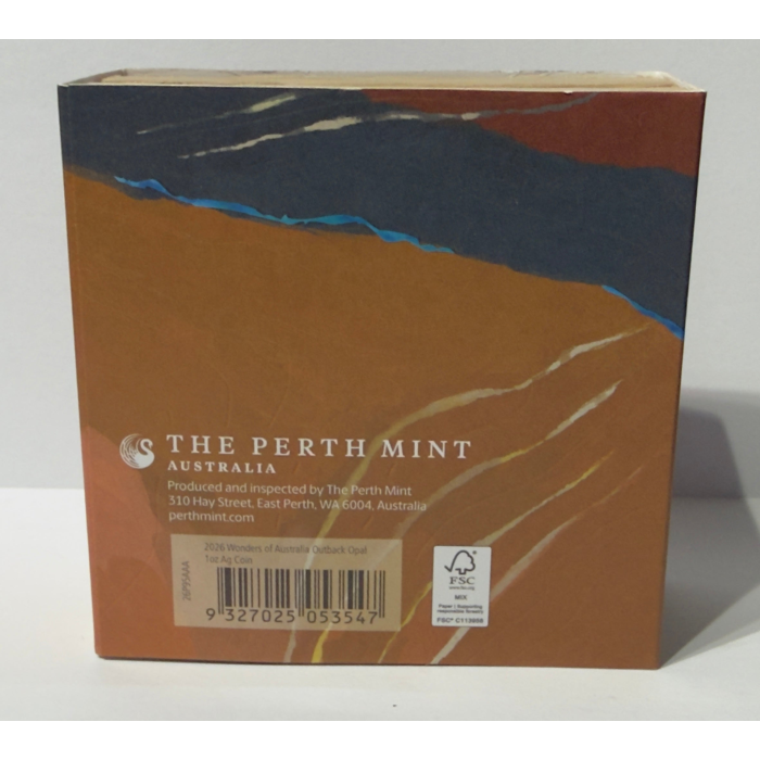 2026 1 OZ Silver Proof Opal Coin - WONDERS OF AUSTRALIA The Outback