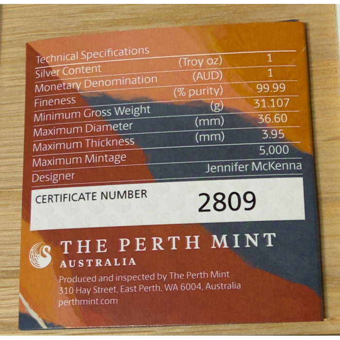 2026 1 OZ Silver Proof Opal Coin - WONDERS OF AUSTRALIA The Outback