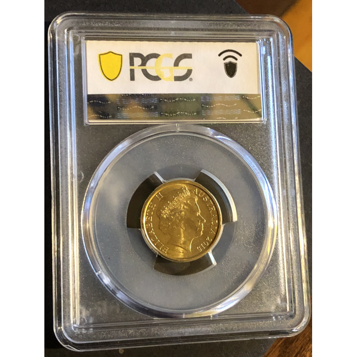 2015  PCGS MS65 Lest We Forget Red ANZAC Coloured $2