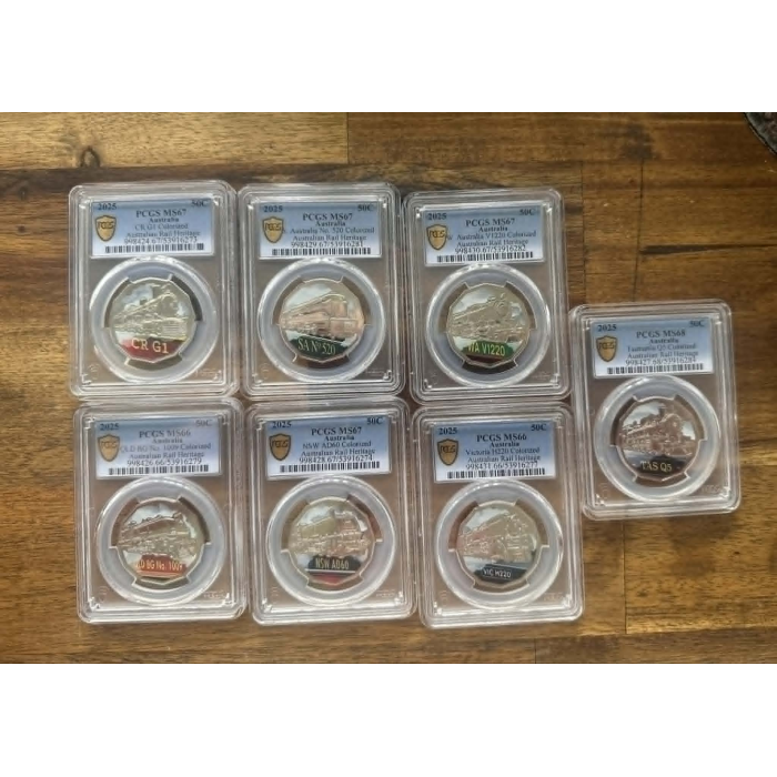 FULLY GRADED  PSCG - 2025 50c Steam Train - Australian Rail Heritage Set