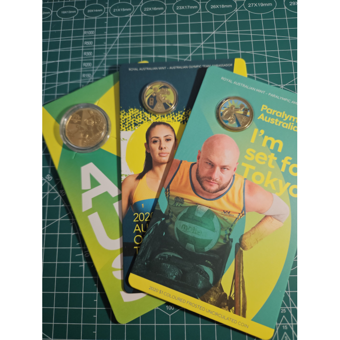 Olympics carded coins, Tokyo, commonwealth games 