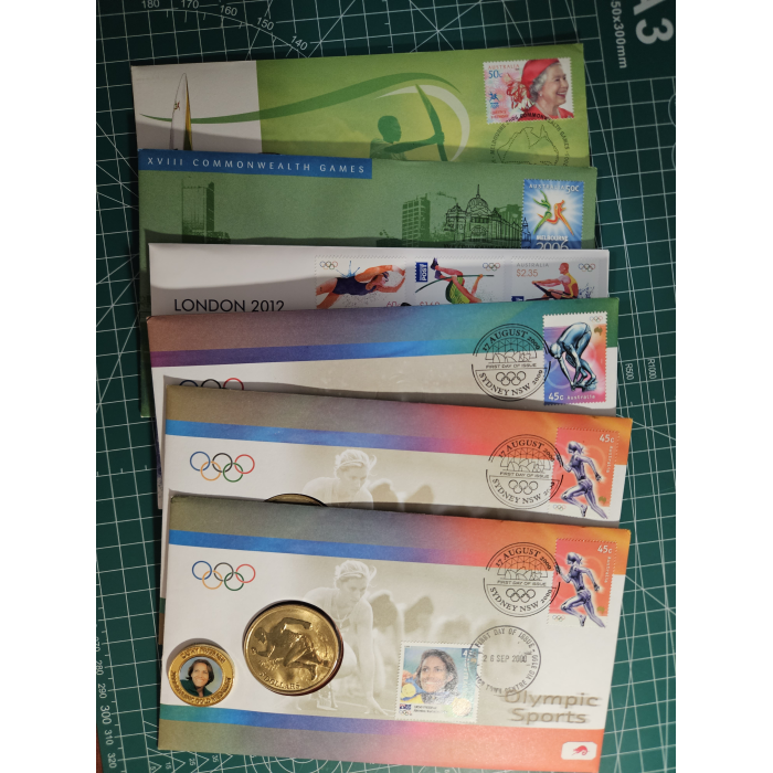 Set of 6 early games pnc's Olympic, London, commonwealth 