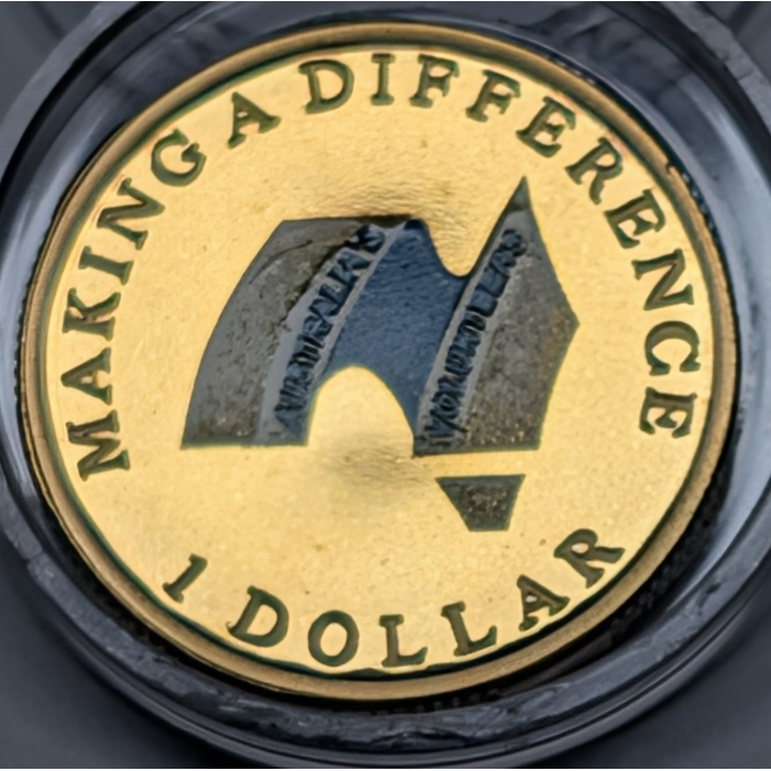 2003 $1 Volunteers Proof Coloured Coin in RAM Capsule 