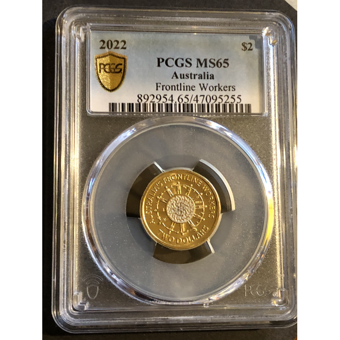2022 PCGS MS65  Frontline Workers  Coloured $2