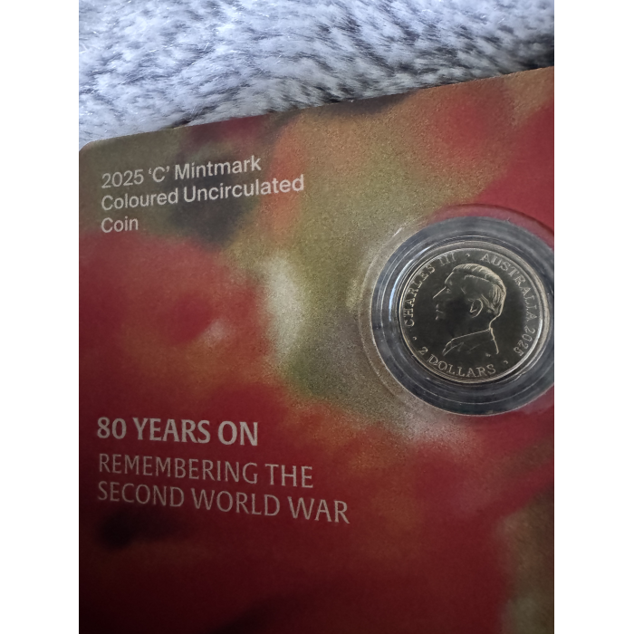 RAM 2025 Poppy Wreath 80th Anniversary WW2 $2 ‘C’ Mintmark uncirculated coin 