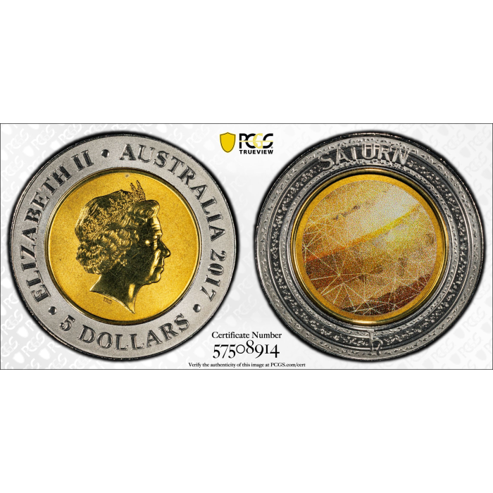 2017  $5  PLANETARY COINS SATURN   PCGS MS69