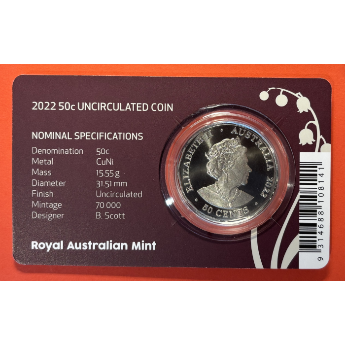 2022  Uncirculated 50c Platinum Jubilee of Her Majesty Queen Elizabeth II