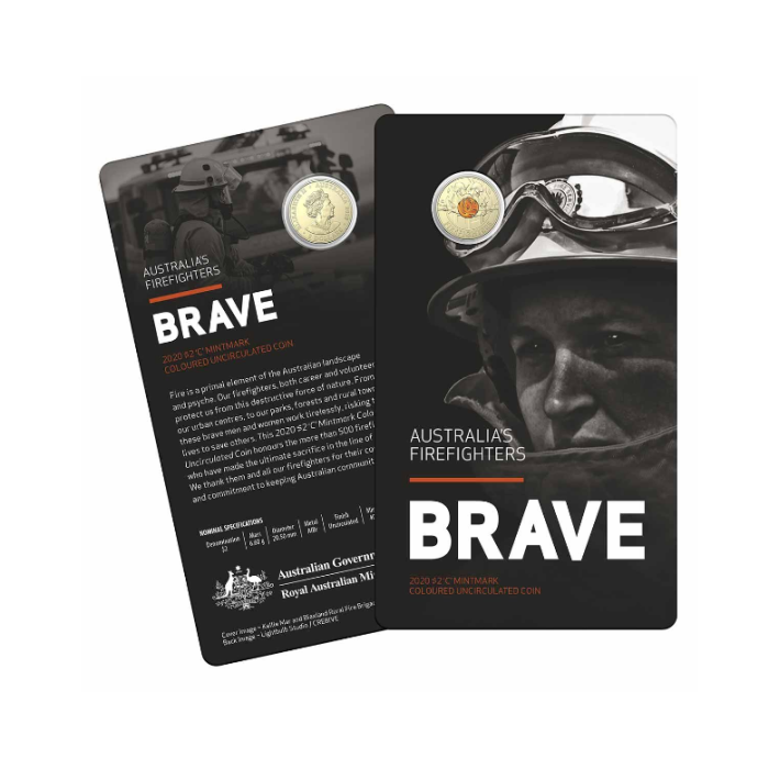 2020 $2 Firefighters Brave C Mint Mark Carded Coin