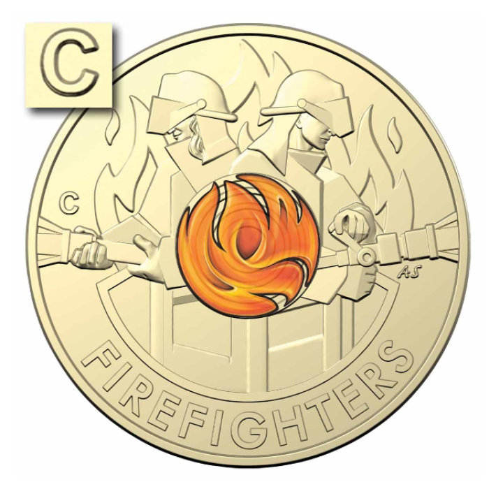 2020 $2 Firefighters Brave C Mint Mark Carded Coin