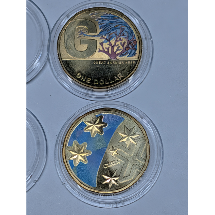 2021 & 2022 $1 Great Barrier Reef & Crux Col. /UNC Coins-Great Aussie Coin Hunt