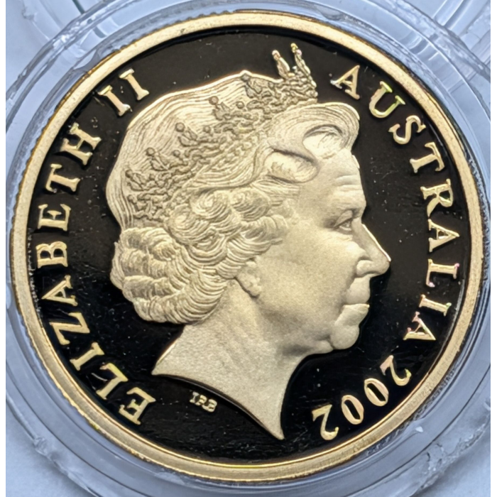 2002 $1 Year of the Outback Proof Coloured Coin in RAM Capsule