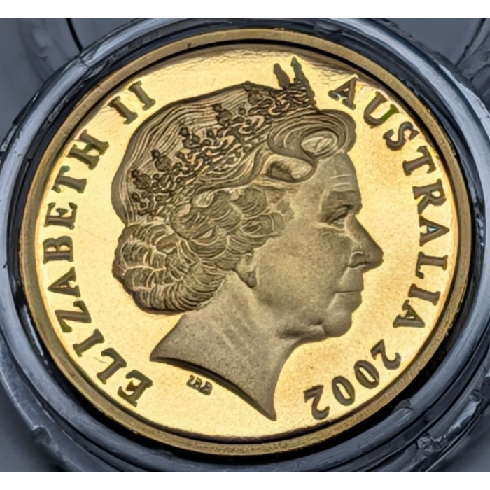 2002 $1 Year of the Outback Proof Coloured Coin in RAM Capsule
