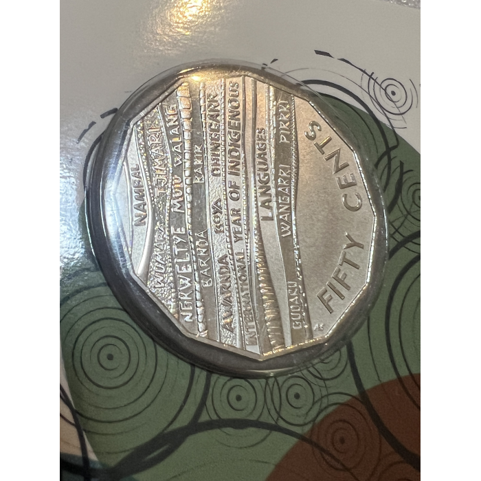 Uncirculated Frosted 2019 Indigenous Languages 50c new coin on card