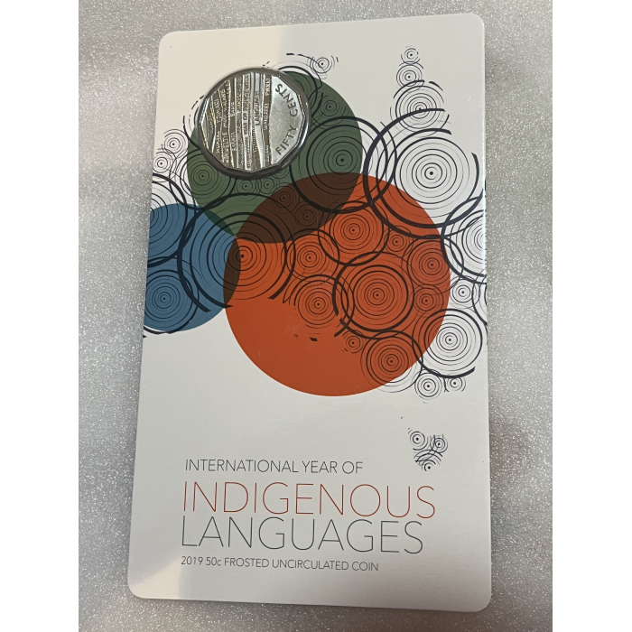 Uncirculated Frosted 2019 Indigenous Languages 50c new coin on card