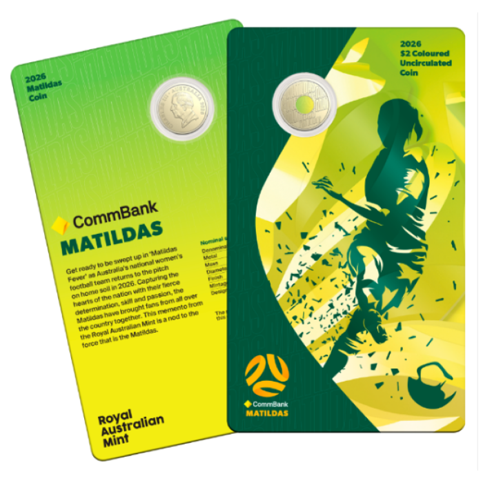 Matildas - 2026 $2 Coloured Coin UNC