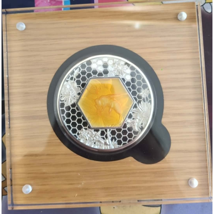 5 Dollar Filigree Honeybee Honey Bee Solomon Islands 2 OZ Silver Prooflike 2023