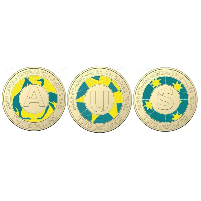 3x 2022 $2 COMMONWEALTH GAMES COINS - CIRCULATED SET