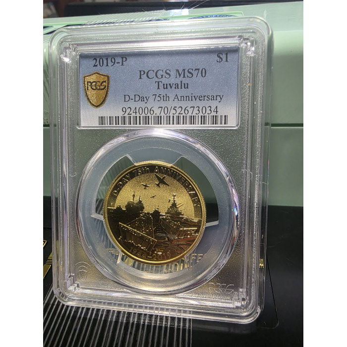 2019 MS70 Tuvalu $1 - 75th Anniversary of D-Day
