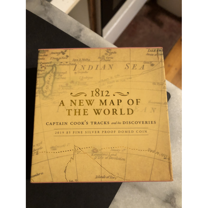 2019 $5  1 oz  Fine Silver Domed Proof A New Map of the World