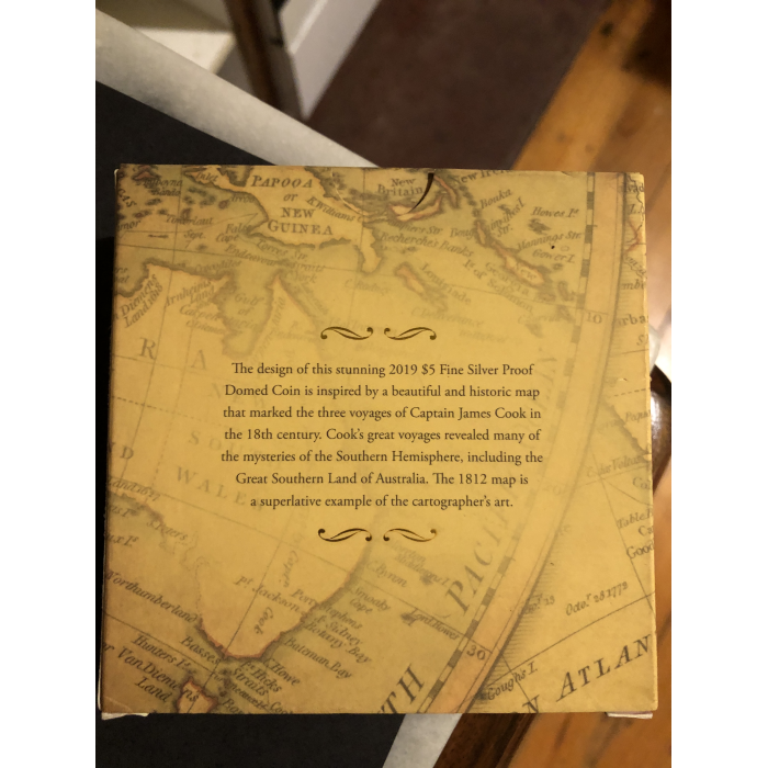 2019 $5  1 oz  Fine Silver Domed Proof A New Map of the World