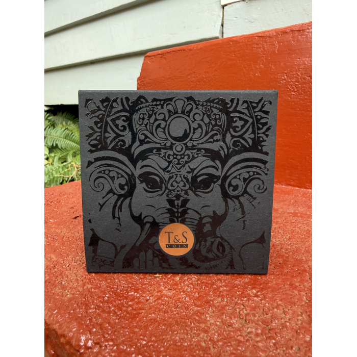 2025 $10 Niue Hindu Pantheon Ganesha 5oz Silver HR Antique Gilded Coin 