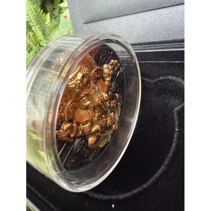 2025 $10 Niue Hindu Pantheon Ganesha 5oz Silver HR Antique Gilded Coin 