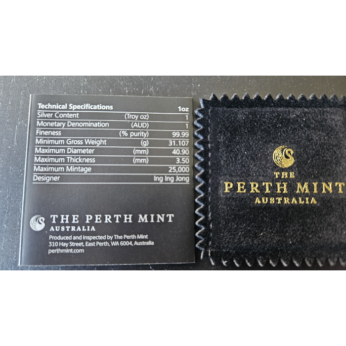 2024 Year of the Dragon 1oz Silver Gilded Coin - Mintage: 25,000