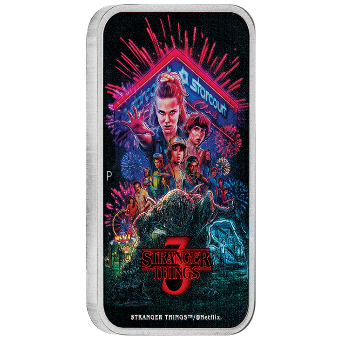 THE PERTH MINT - STRANGER THINGS | SEASON 3 2026 1OZ SILVER COLOURED RECTANGULAR