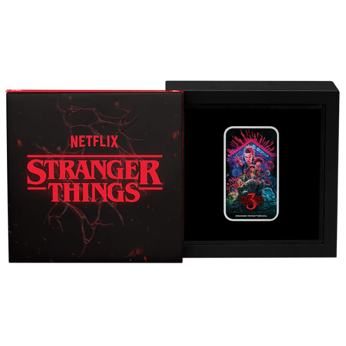 THE PERTH MINT - STRANGER THINGS | SEASON 3 2026 1OZ SILVER COLOURED RECTANGULAR
