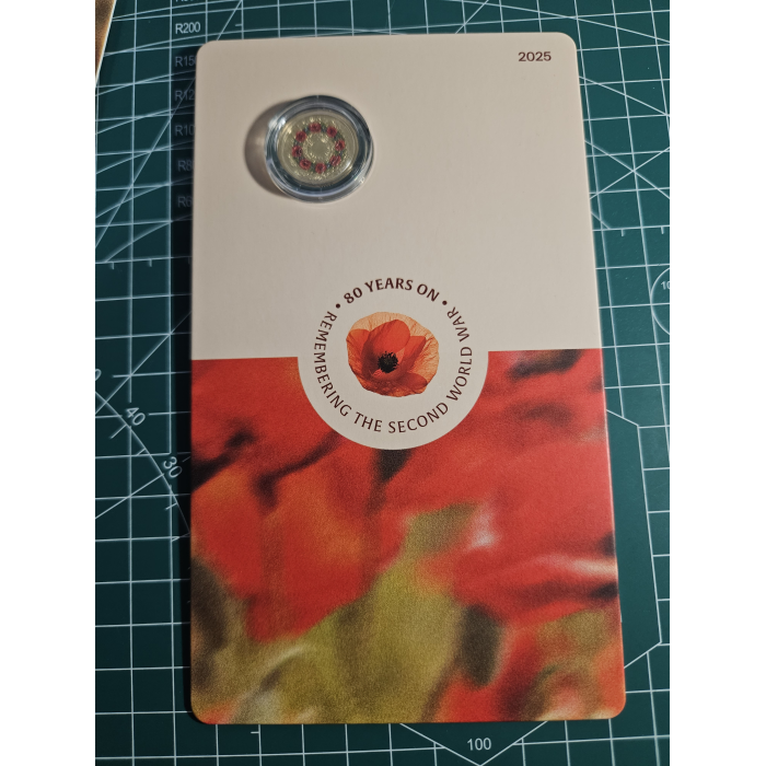 Poppy wreath $2 carded coin 