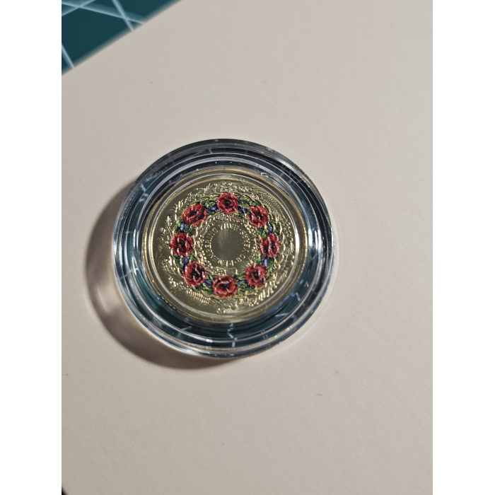 Poppy wreath $2 carded coin 