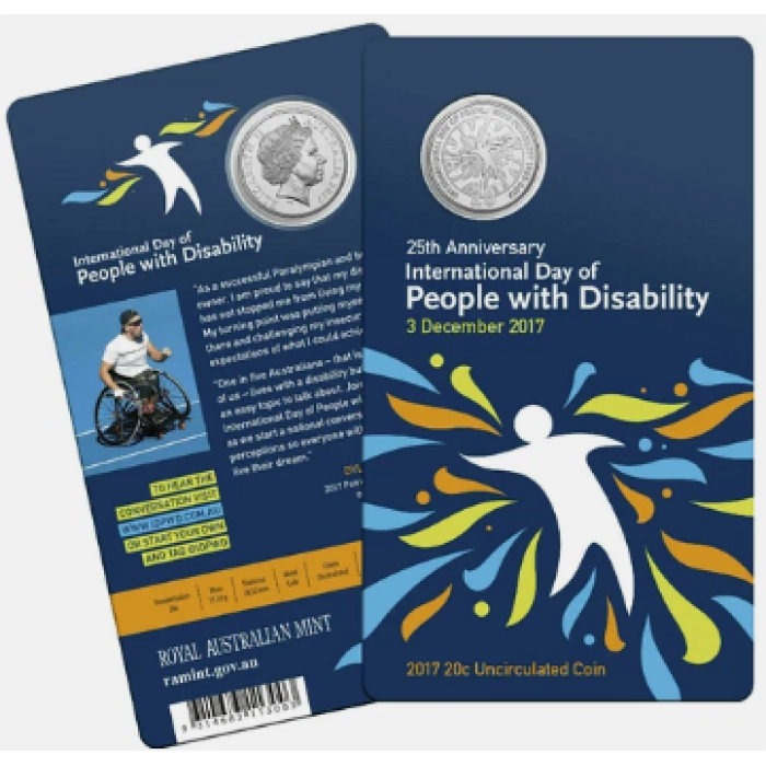 2017  20c  25th ANNIVERSARY INTERNATIONAL DAY OF PEOPLE WITH DISABILITY CARDED
