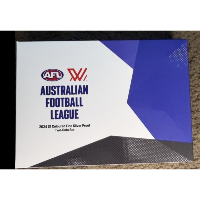 2024 AFL $1 Coloured Silver Proof 2-Coin Set – Royal Australian Mint