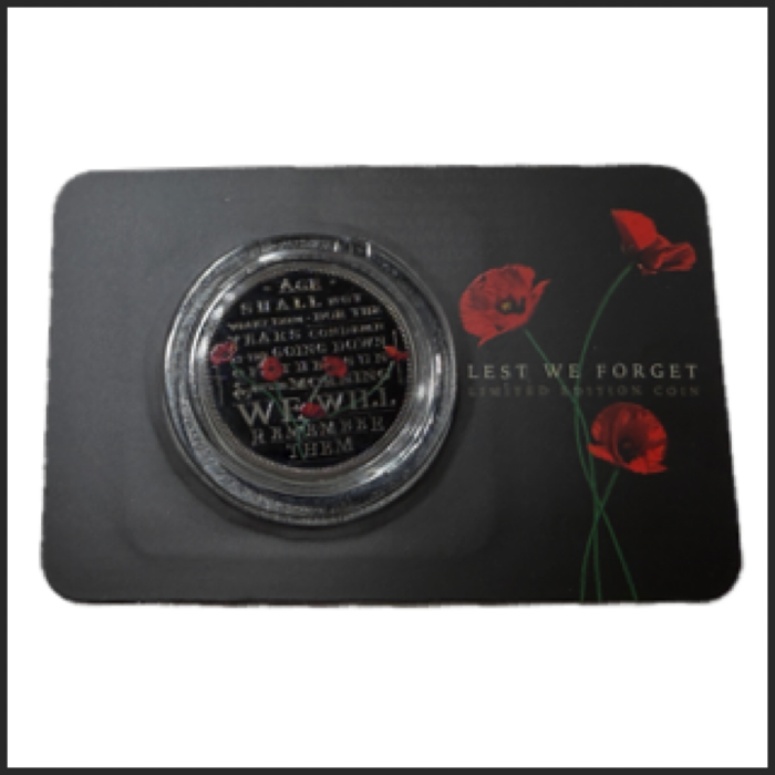 2026 50 Cent Lest we Forget Coloured Coin - Solomon Islands Limited to 499