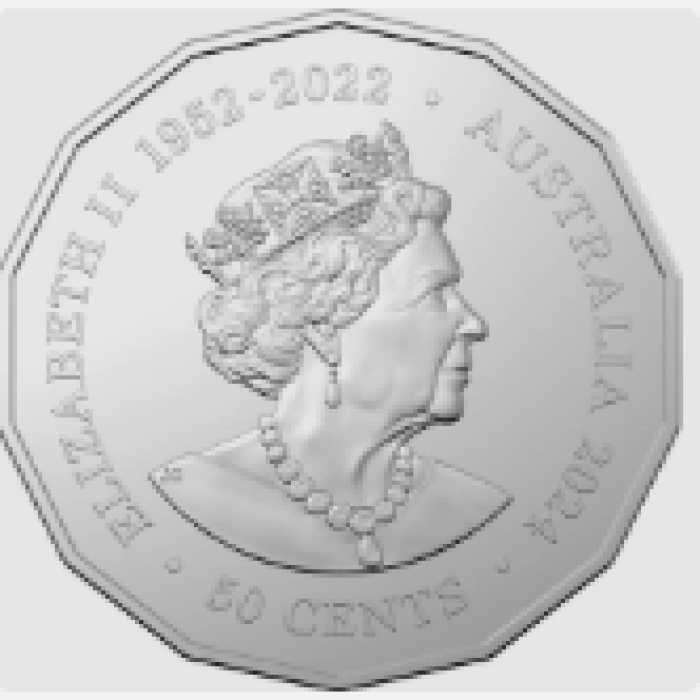 2024  50c  Year of the Dragon Tetra-Decagon UNC Carded Coin