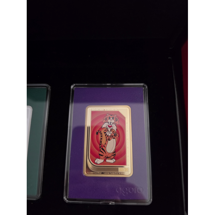 2026 Agoro Looney Tunes Trading Coins 2 Coin Set ULTRA RARE AMETHYST GOLD #2/20 