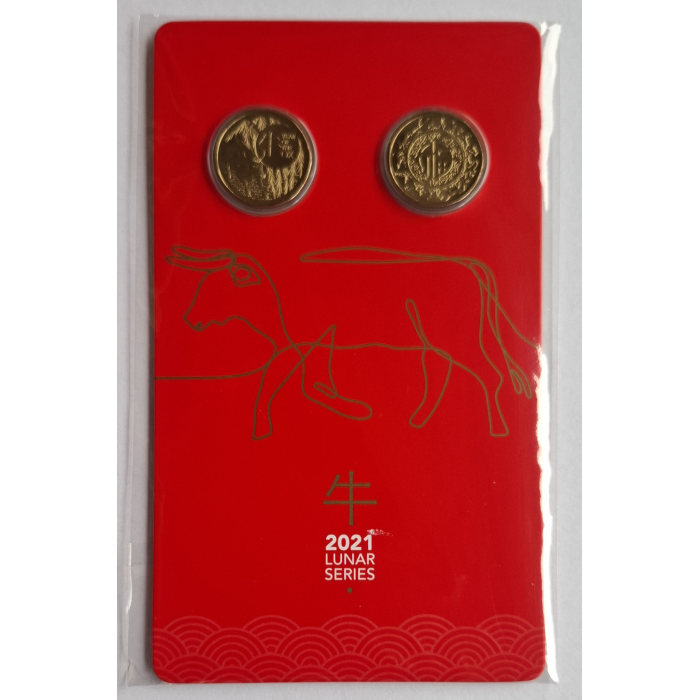 2021 $1 Lunar Series- Year Of The Ox-  two-coin set